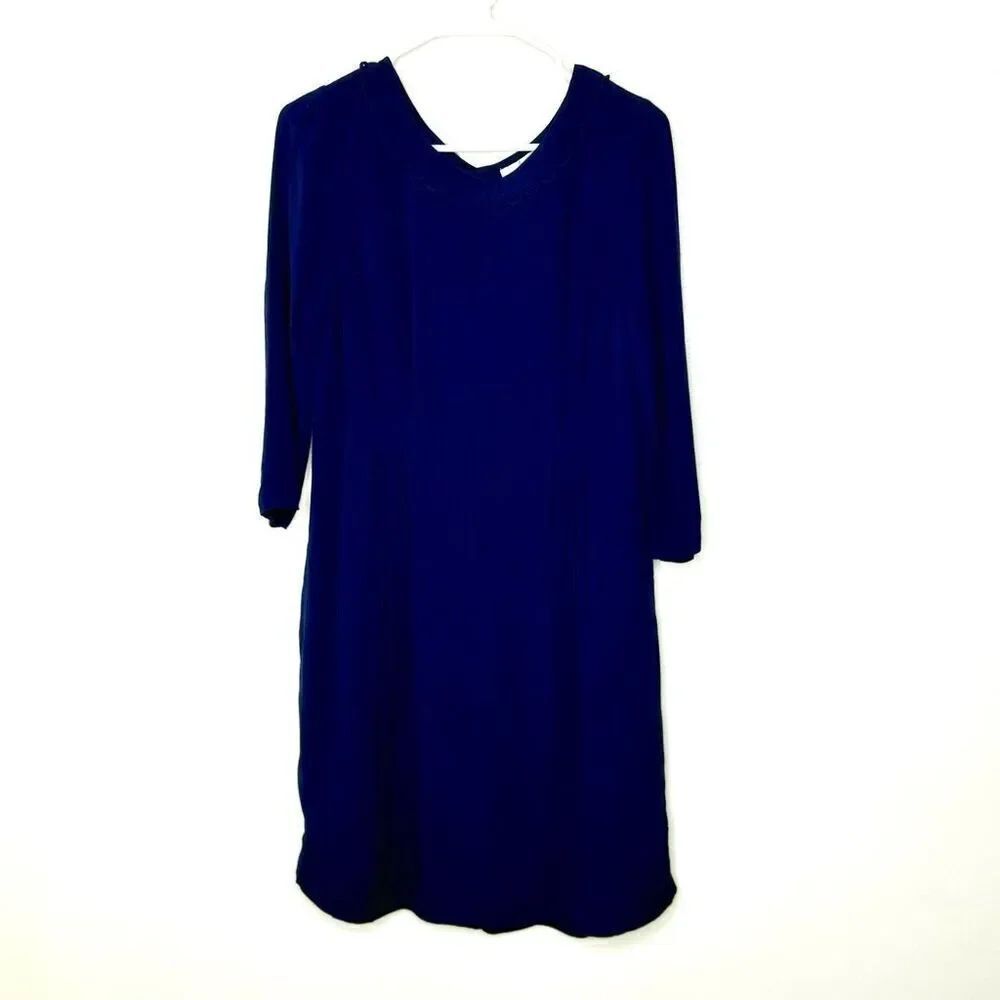 Boden Navy Blue Quarter Sleeve Fit and Flare Dress - Women’s US 10